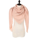 Women Scarf Winter Plaid Scarf Triangle Warm Cashmere Scarves Female Shawls 2019 New Designer Pashmina Lady Wraps foulard - THE PLACE TO BE !!