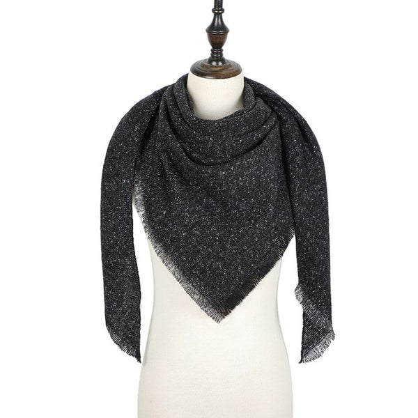 Women Scarf Winter Plaid Scarf Triangle Warm Cashmere Scarves Female Shawls 2019 New Designer Pashmina Lady Wraps foulard