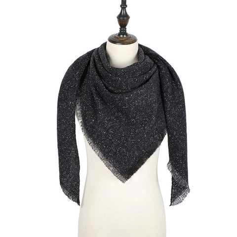 Women Scarf Winter Plaid Scarf Triangle Warm Cashmere Scarves Female Shawls 2019 New Designer Pashmina Lady Wraps foulard