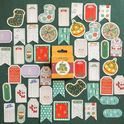 Mohamm 45PCS Christmas Series Kawaii Cute Cartoon Greetings Handbook Decoration Sticker Scrapbooking Girl School Supplies Statio