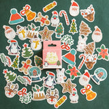 Mohamm 45PCS Christmas Series Kawaii Cute Cartoon Greetings Handbook Decoration Sticker Scrapbooking Girl School Supplies Statio