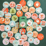 Mohamm 45PCS Christmas Series Kawaii Cute Cartoon Greetings Handbook Decoration Sticker Scrapbooking Girl School Supplies Statio