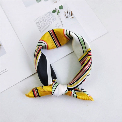 2019 New Women 50*50cm Spring Autumn Heart Print Small Square Scarves Female Headband Hair Tie Band Wrist Wrap Head Bandana