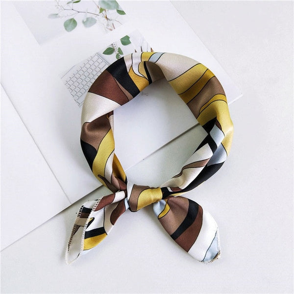 2019 New Women 50*50cm Spring Autumn Heart Print Small Square Scarves Female Headband Hair Tie Band Wrist Wrap Head Bandana