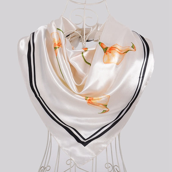 New Style Snakeskin Pattern Square Scarves Wraps Printed Hot Sale Women Pink Blue Silk Scarf Shawl Unisex Muslim Silk Muffler