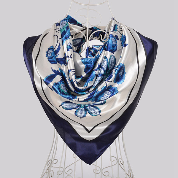 New Style Snakeskin Pattern Square Scarves Wraps Printed Hot Sale Women Pink Blue Silk Scarf Shawl Unisex Muslim Silk Muffler