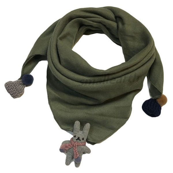 Spring Baby Girls Dot Plaid Triangle Scarves Autumn Winter Boys Girls Shawl Children Cotton Neck Collars Warm Kids Neckerchief