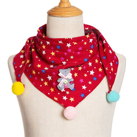 Spring Baby Girls Dot Plaid Triangle Scarves Autumn Winter Boys Girls Shawl Children Cotton Neck Collars Warm Kids Neckerchief