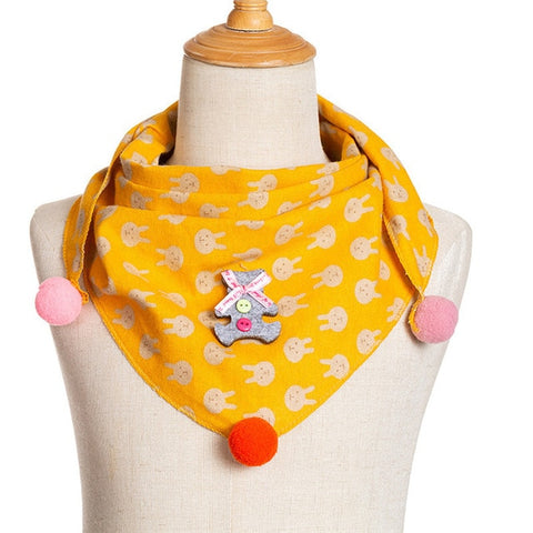 Spring Baby Girls Dot Plaid Triangle Scarves Autumn Winter Boys Girls Shawl Children Cotton Neck Collars Warm Kids Neckerchief