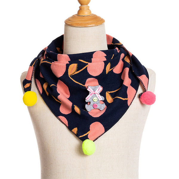 Spring Baby Girls Dot Plaid Triangle Scarves Autumn Winter Boys Girls Shawl Children Cotton Neck Collars Warm Kids Neckerchief