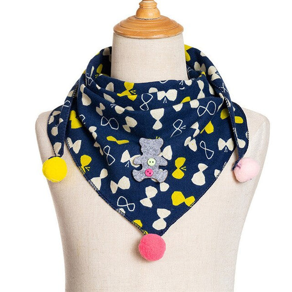 Spring Baby Girls Dot Plaid Triangle Scarves Autumn Winter Boys Girls Shawl Children Cotton Neck Collars Warm Kids Neckerchief