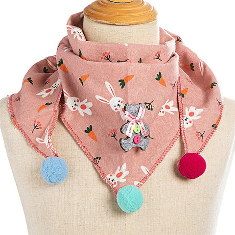 Spring Baby Girls Dot Plaid Triangle Scarves Autumn Winter Boys Girls Shawl Children Cotton Neck Collars Warm Kids Neckerchief