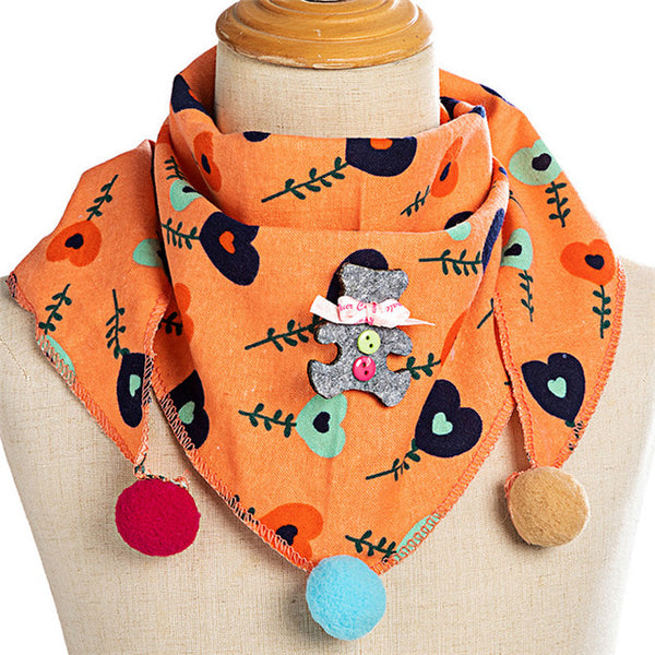 Spring Baby Girls Dot Plaid Triangle Scarves Autumn Winter Boys Girls Shawl Children Cotton Neck Collars Warm Kids Neckerchief