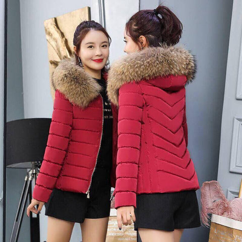 5XL Womens Parka Casual Big fur collar Outwear Autumn Winter Military Hooded Coat Winter Jacket Fur Coats Winter Jackets And 4XL - THE PLACE TO BE !!