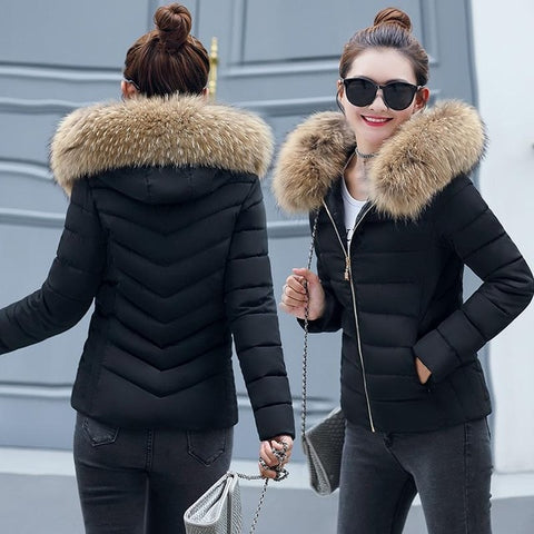 5XL Womens Parka Casual Big fur collar Outwear Autumn Winter Military Hooded Coat Winter Jacket Fur Coats Winter Jackets And 4XL