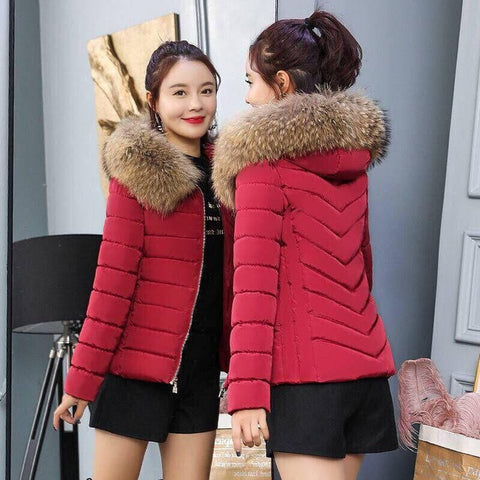 5XL Womens Parka Casual Big fur collar Outwear Autumn Winter Military Hooded Coat Winter Jacket Fur Coats Winter Jackets And 4XL