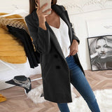 WENYUJH Women Autumn Winter Woollen Coat Long Sleeve Turn-Down Collar Oversize Coats Outwear Jacket Overcoats Loose Plus Size - THE PLACE TO BE !!