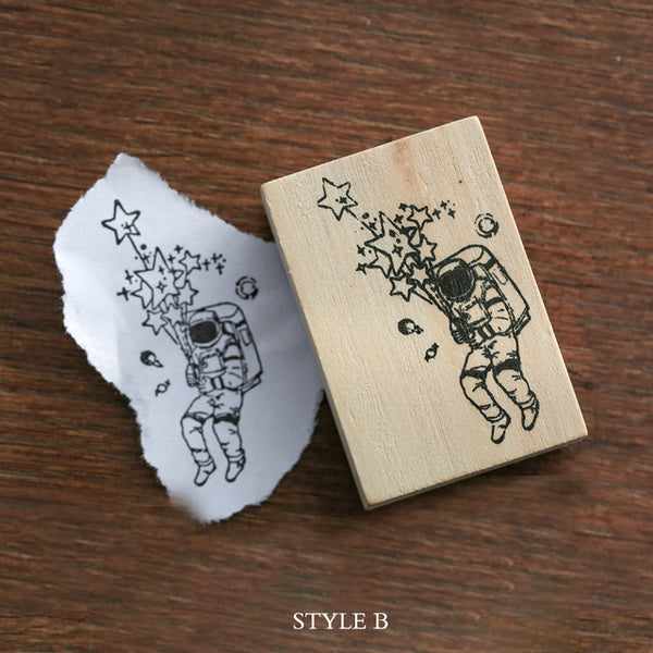 Mr.paper Vintage Little Prince Moon Decoration Stamp Wooden Rubber Stamps for Scrapbooking Stationery DIY Craft Standard Stamp