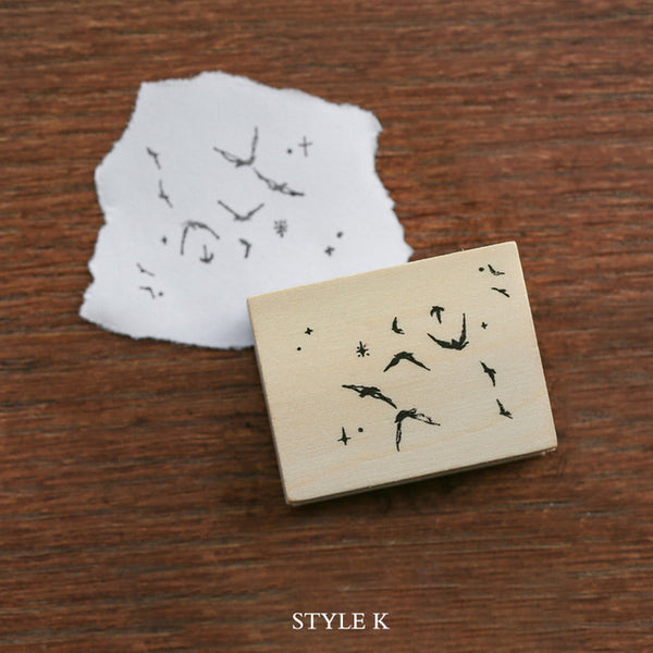 Mr.paper Vintage Little Prince Moon Decoration Stamp Wooden Rubber Stamps for Scrapbooking Stationery DIY Craft Standard Stamp