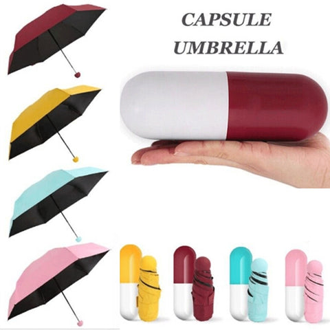 Largest supplier Capsule Umbrella Mini Light Small Pocket Umbrellas Anti-UV Folding Compact Cases