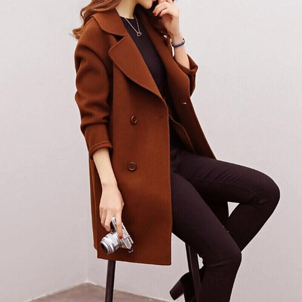 2019 Winter Coat Women Plus Size Korean Fashion Belt Womens Coats Slim Artificial Wool Outerwear Warm Winter Jacket For Female