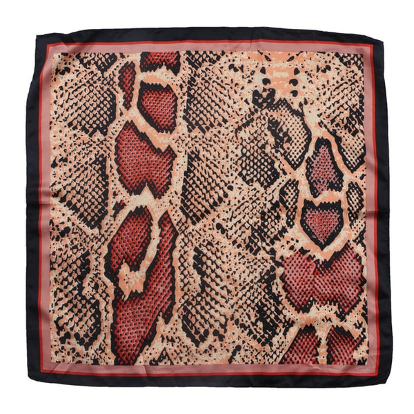 50*50cm Women's Scarf Fashion Spring Summer Striped Silk Square Scarves Girls Printed Handkerchief Chiffon Scarf Neck Accessory