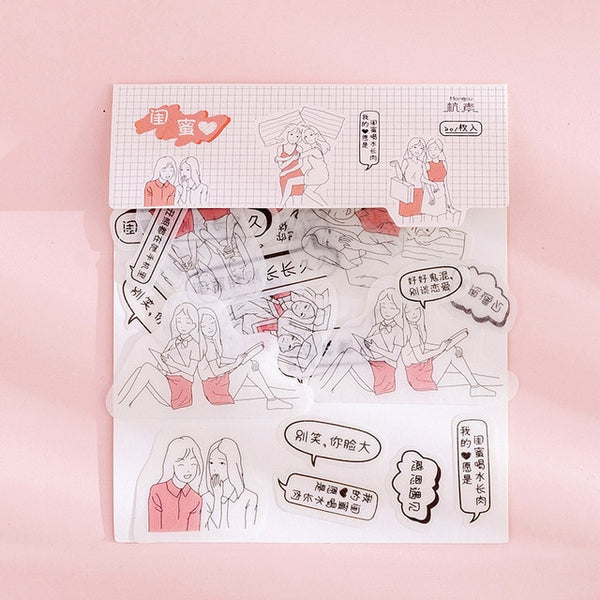 80 pcs/bag Japanese Stationery Stickers Cute Cat Sticky Paper Kawaii PVC Diary Bear sticker For Decoration Diary Scrapbooking