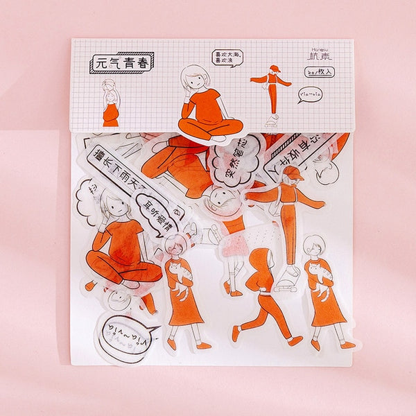 80 pcs/bag Japanese Stationery Stickers Cute Cat Sticky Paper Kawaii PVC Diary Bear sticker For Decoration Diary Scrapbooking