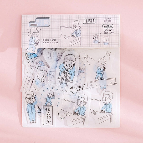 80 pcs/bag Japanese Stationery Stickers Cute Cat Sticky Paper Kawaii PVC Diary Bear sticker For Decoration Diary Scrapbooking