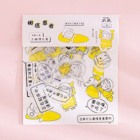 80 pcs/bag Japanese Stationery Stickers Cute Cat Sticky Paper Kawaii PVC Diary Bear sticker For Decoration Diary Scrapbooking