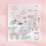 80 pcs/bag Japanese Stationery Stickers Cute Cat Sticky Paper Kawaii PVC Diary Bear sticker For Decoration Diary Scrapbooking