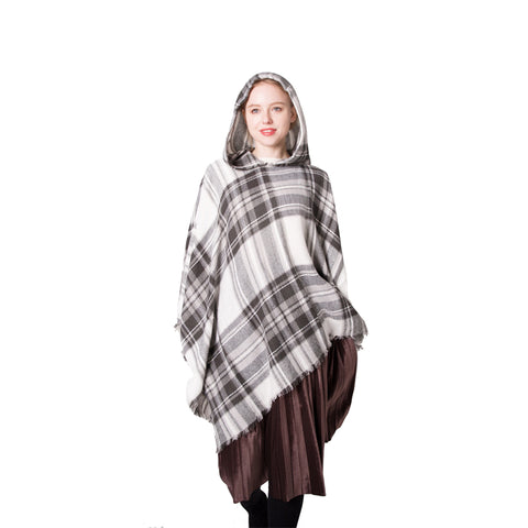 New Woman keep warm Solid Color Hooded Cape Poncho  Winter Collar Knitted Sweater Outdoor Wear Tassel  Coat For  fashion Female - THE PLACE TO BE !!