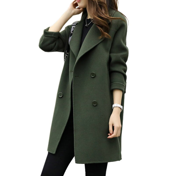 2019 Winter Coat Women Plus Size Korean Fashion Belt Womens Coats Slim Artificial Wool Outerwear Warm Winter Jacket For Female