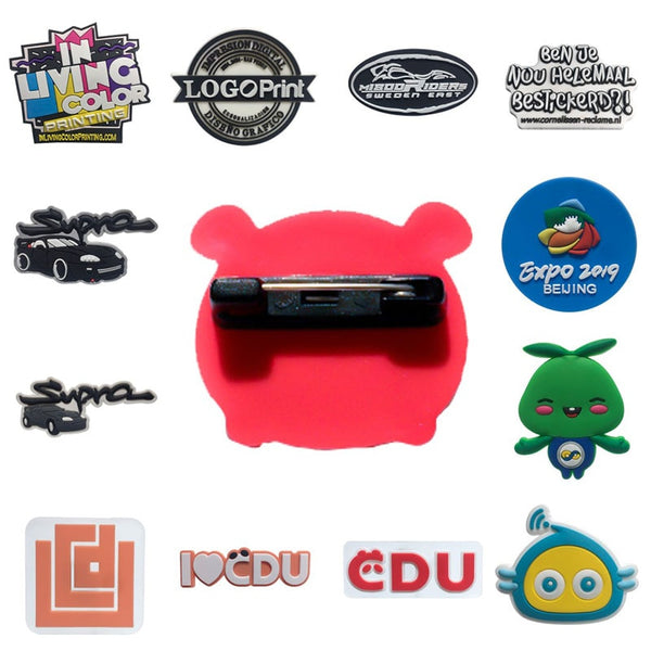 Personalized Customization PVC Brooches Your Own Design Business Logo Custom Design Pins Brooch Pins Badge for wholesale