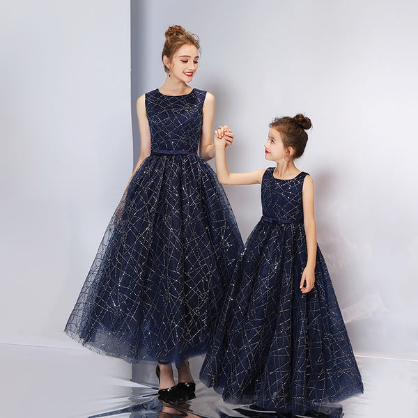 2019 Fashion new parent-child wear women's dress summer princess dress awning host host evening dress children's dress