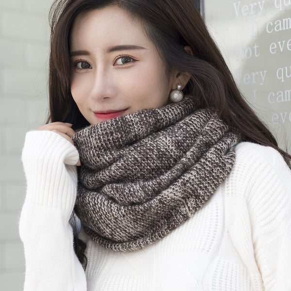 Women Scarf Winter Warm Knit Large Circle Scarves Soft Winter Warm Chunky Knit Cowl Infinity Loop Scarfs