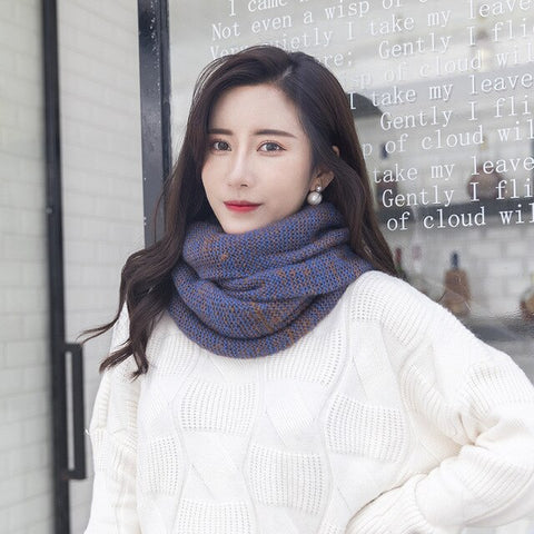 Women Scarf Winter Warm Knit Large Circle Scarves Soft Winter Warm Chunky Knit Cowl Infinity Loop Scarfs