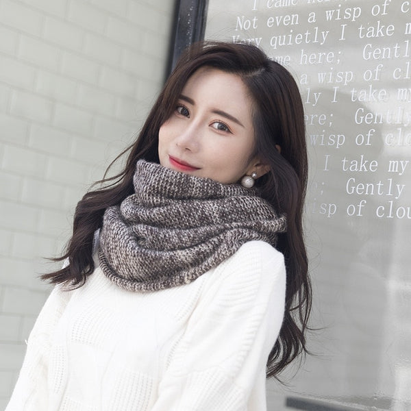 Women Scarf Winter Warm Knit Large Circle Scarves Soft Winter Warm Chunky Knit Cowl Infinity Loop Scarfs
