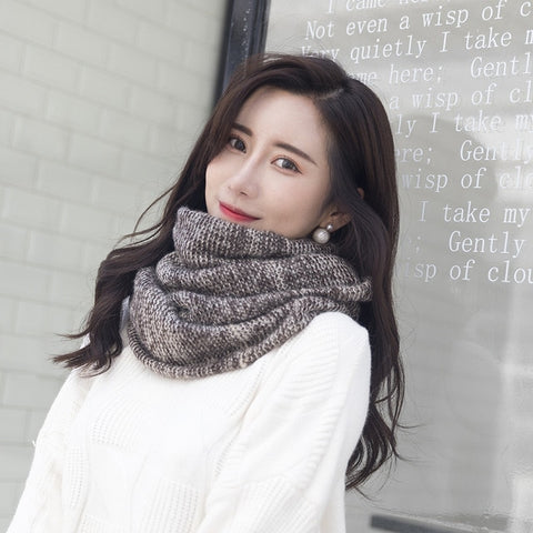 Women Scarf Winter Warm Knit Large Circle Scarves Soft Winter Warm Chunky Knit Cowl Infinity Loop Scarfs