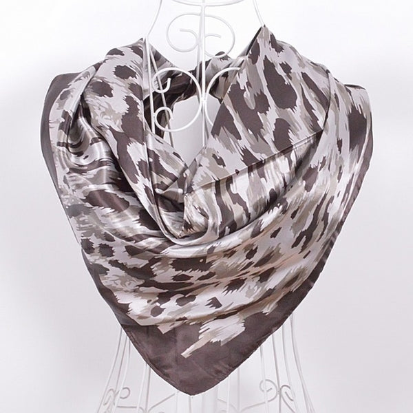 New Style Snakeskin Pattern Square Scarves Wraps Printed Hot Sale Women Pink Blue Silk Scarf Shawl Unisex Muslim Silk Muffler