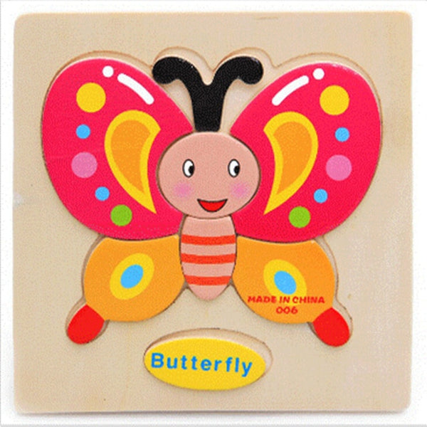 Wooden 3D Puzzle Jigsaw Wooden Toys For Children Cartoon Animal Puzzle Intelligence Kids Educational Toy Toys