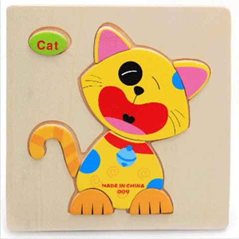 Wooden 3D Puzzle Jigsaw Wooden Toys For Children Cartoon Animal Puzzle Intelligence Kids Educational Toy Toys