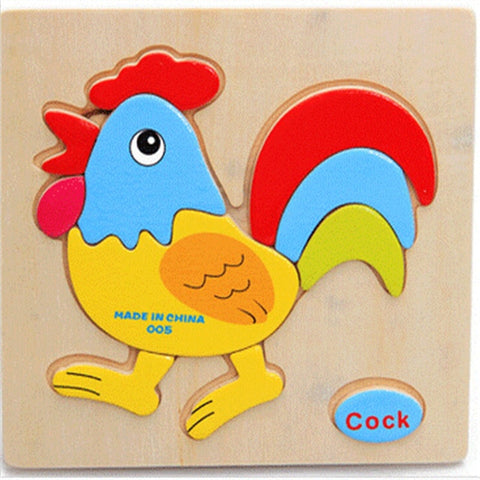 Wooden 3D Puzzle Jigsaw Wooden Toys For Children Cartoon Animal Puzzle Intelligence Kids Educational Toy Toys