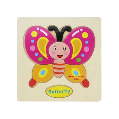 Baby Toys Wooden Puzzle Cute Cartoon Animal Intelligence Kids Educational  Gift Brain Teaser Children Tangram Shapes Jigsaw gift