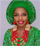 Dubai Gold Costume Women Statement Necklace Set Charms White African Wedding Beads Jewelry Sets for Brides Birthday Gift ABH590 - THE PLACE TO BE !!