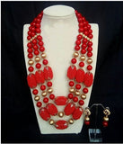 Dubai Gold Costume Women Statement Necklace Set Charms White African Wedding Beads Jewelry Sets for Brides Birthday Gift ABH590 - THE PLACE TO BE !!