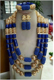 Dubai Gold Costume Women Statement Necklace Set Charms White African Wedding Beads Jewelry Sets for Brides Birthday Gift ABH590 - THE PLACE TO BE !!