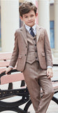 3 Pieces Fashionable Family Clothing Brown Plaid Father And Son Clothes Daddy Matching Outfits Papa Suit Vest Pants Fashion Show - THE PLACE TO BE !!