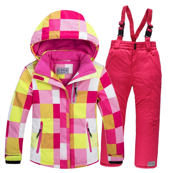 OLEKID Winter Children Ski Suit Windproof Warm Girls Clothing Set Jacket + Overalls Boys Clothes Set 3-16 Years Kids Snow Suits