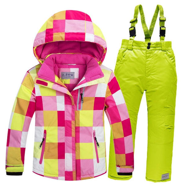 OLEKID Winter Children Ski Suit Windproof Warm Girls Clothing Set Jacket + Overalls Boys Clothes Set 3-16 Years Kids Snow Suits